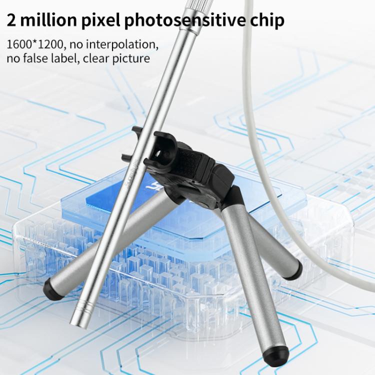 Supereyes Y002 200W HD USB Industrial Dispensing Machine Endoscope Electron Microscope(Silver) - British D'sire