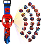 Superhero with 24 Figurines Projector Watch, Boy’s Electronic Watch, Projection Toys, Red - Kids watches - British D'sire