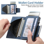 Suteni Denim Buckle Button Automatically Pops Out the Card Box(Blue) - British D'sire