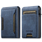Suteni Denim Pattern Button Automatically Pops Out the Card Box(Blue) - British D'sire