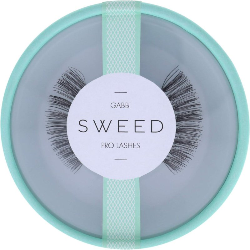 Sweed Professional False Lashes in Black, Style Gabbi, Hollywood Volume with Graduated Weightless Length, Flexible Clear Band, Up to 10 Wears - False Eyelashes - British D'sire Main image