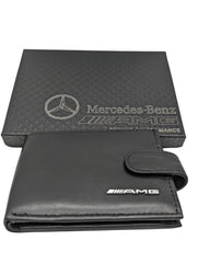 Swolit Merchandise Black Genuine Leather Mercedes Amg Wallet Swolit with Metal AMG, Gift Boxed - British D'sire
