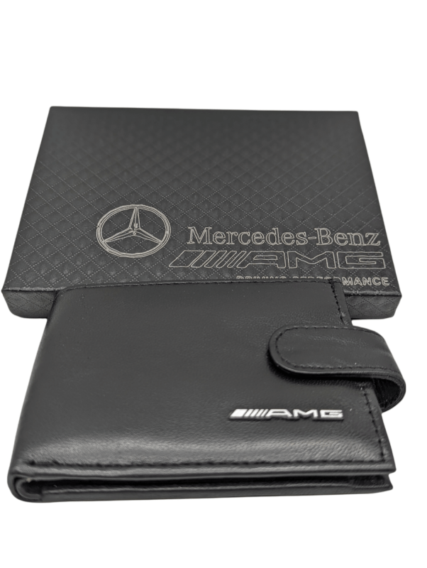 Swolit Merchandise Black Genuine Leather Mercedes Amg Wallet Swolit with Metal AMG, Gift Boxed Secondary image