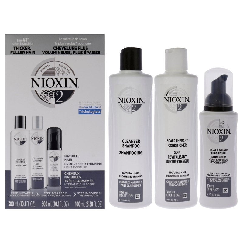 System 2 Kit by Nioxin for Unisex - 3 Pc 10.1oz Cleanser Shampoo, 10.1 oz Scalp Therapy Conditioner, 3.38oz Scalp and Hair Treatment - 10.1oz Cleanser Shampoo, 10.1 oz Scalp Therapy Conditioner, 3.38oz Scalp and Hair Treatment - British D'sire Main image