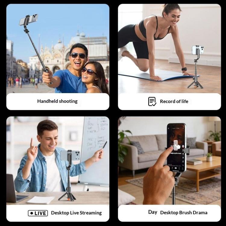 T01 Photography Mini Selfie Stick 69cm Extendable Tripod Bluetooth Remote Phone Holder Stand - Tripod - British D'sire