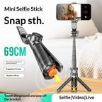 T01 Photography Mini Selfie Stick 69cm Extendable Tripod Bluetooth Remote Phone Holder Stand - Tripod - British D'sire