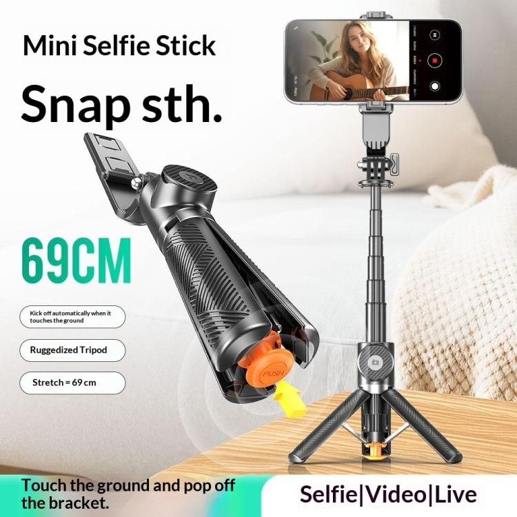 T01 Photography Mini Selfie Stick 69cm Extendable Tripod Bluetooth Remote Phone Holder Stand - Tripod - British D'sire