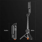 T01 Photography Mini Selfie Stick 69cm Extendable Tripod Bluetooth Remote Phone Holder Stand - Tripod - British D'sire