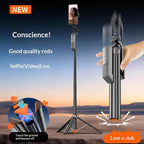 T02TK Bluetooth Remote Control Phone Tripod Stand 360 Degrees Rotation Selfie Stick Tripod - Tripod Stand - British D'sire