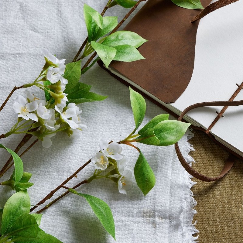 Tall Mock Orange Spray Artificial Flower Stem - Artificial Plants & Trees - British D'sire
