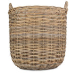 Tall Round Fireside Grey Rattan Log Basket - Log Baskets - British D'sire