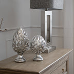 Tall Silver Pinecone Finial Decorative Artificial Stem - Figurines - British D'sire
