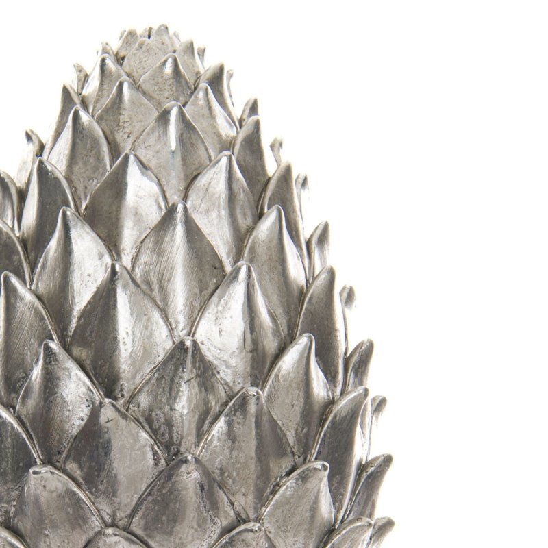 Tall Silver Pinecone Finial Decorative Artificial Stem - Figurines - British D'sire