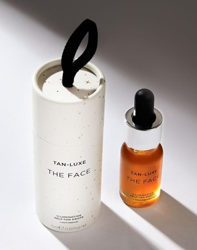 Tan-Luxe THE FACE Light/Medium 10ml Bauble, Illuminating Self-Tan Drops to Transform your Moisturiser into a Custom Tan, Cruelty Free & Vegan - British D'sire