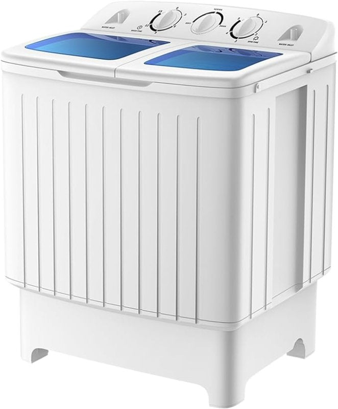 TANGZON Twin Tub Washing Machine, 8KG Portable Washing Machine and Spin Dryer Combo with Timer Control & Drain Pipe, Small Washers for Camping Dorms Apartments RVs (5KG Washer 3KG Drying) - British D'sire Main image