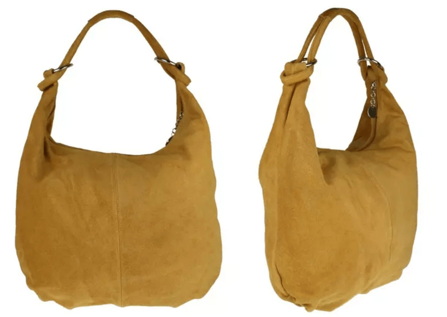 Italian Designer Suede Leather Slouchy Bag - Swolit Cosimo Mustard Main image