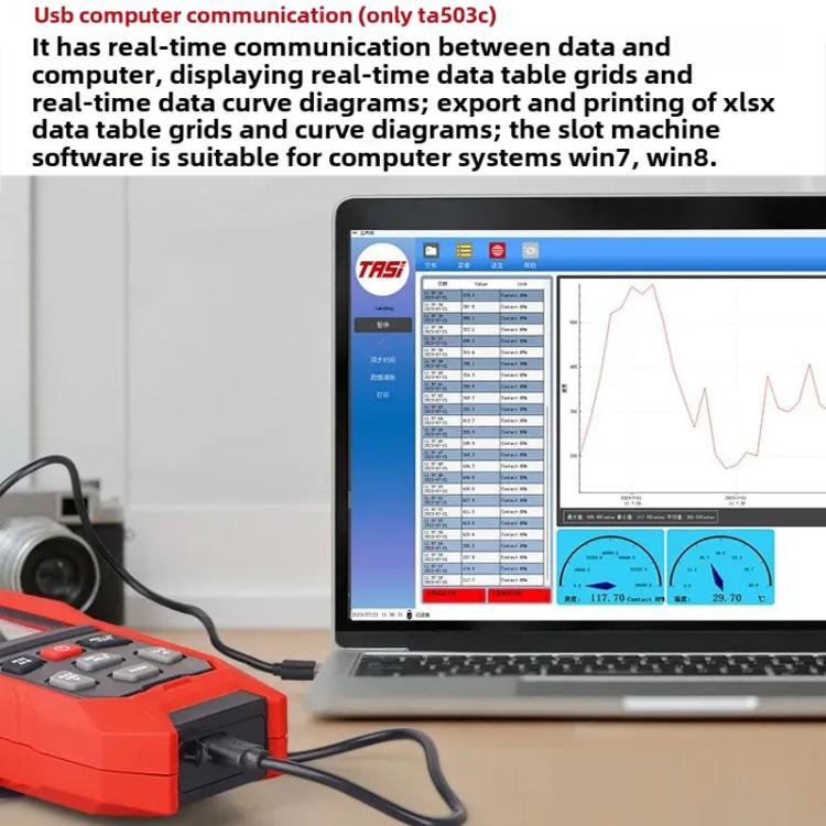 TASI Contact and Non - contact Dual Use Portable Measuring Speed Meter Digital Display Laser Tachometer - British D'sire