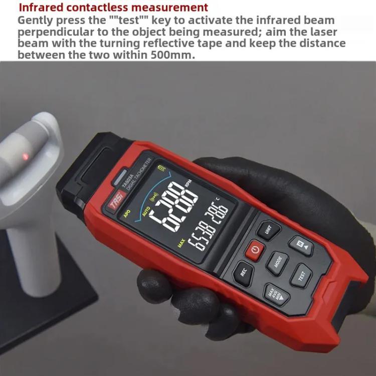 TASI Contact and Non - contact Dual Use Portable Measuring Speed Meter Digital Display Laser Tachometer - British D'sire