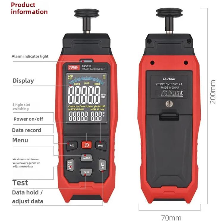 TASI Non - contact Portable Measuring Speed Meter Digital Display Laser Tachometer - British D'sire