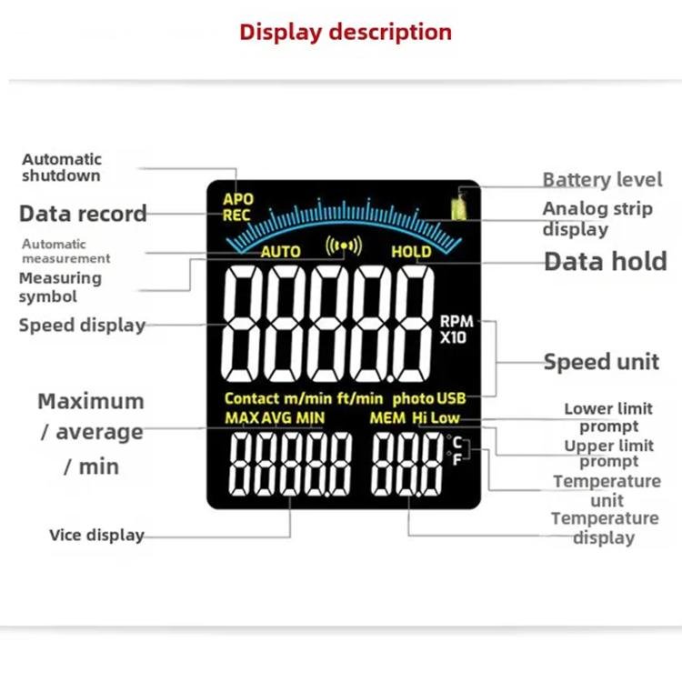 TASI Non - contact Portable Measuring Speed Meter Digital Display Laser Tachometer - British D'sire