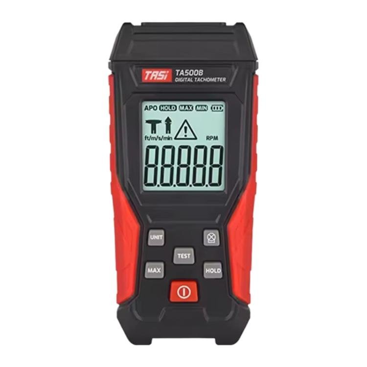 TASI TA500B Contact Measurement Laser Tachometer Digital Display Measuring Speed Meter(Black Red) - British D'sire Main image