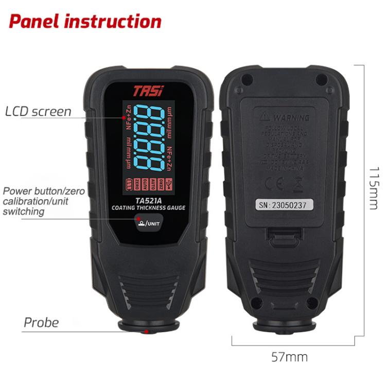 TASI TA521A Car Paint Film Meter Paint Surface Tester Coating Thickness Gauge(Black) Secondary image