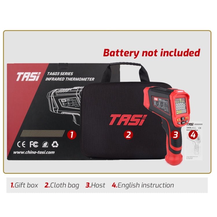 TASI TA603A - 32 - 1080 degrees Celsius Color Screen Infrared Thermometer Industrial Electronic Thermometer - British D'sire