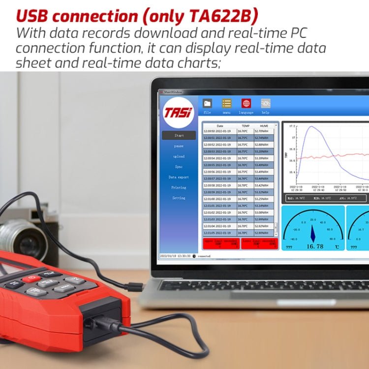 TASI TA622B USB Computer Connection Temperature Humidity Meter Digital Dew Point Thermometer - British D'sire