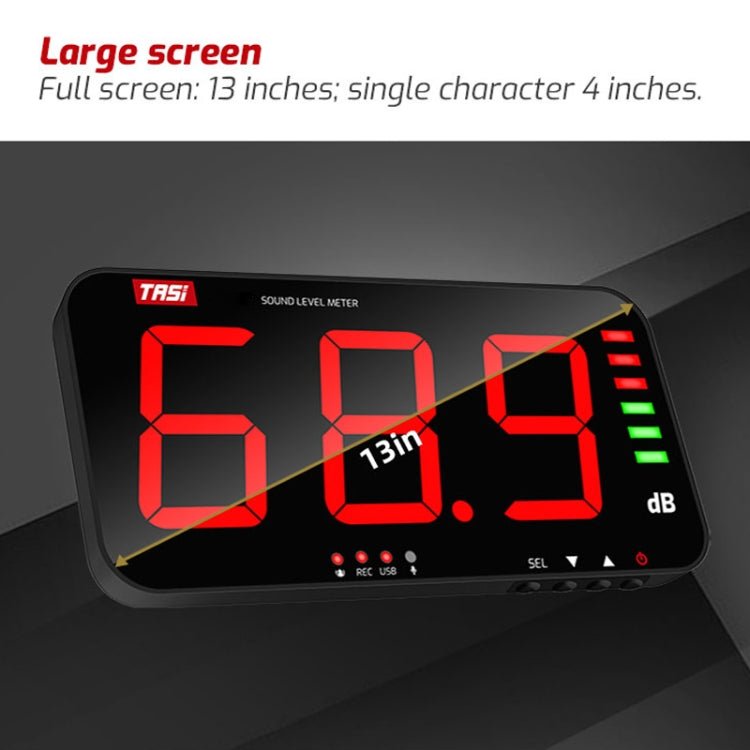TASI TA654A Large Screen Wall - Mounted Noise Meter Decibel Detector - British D'sire
