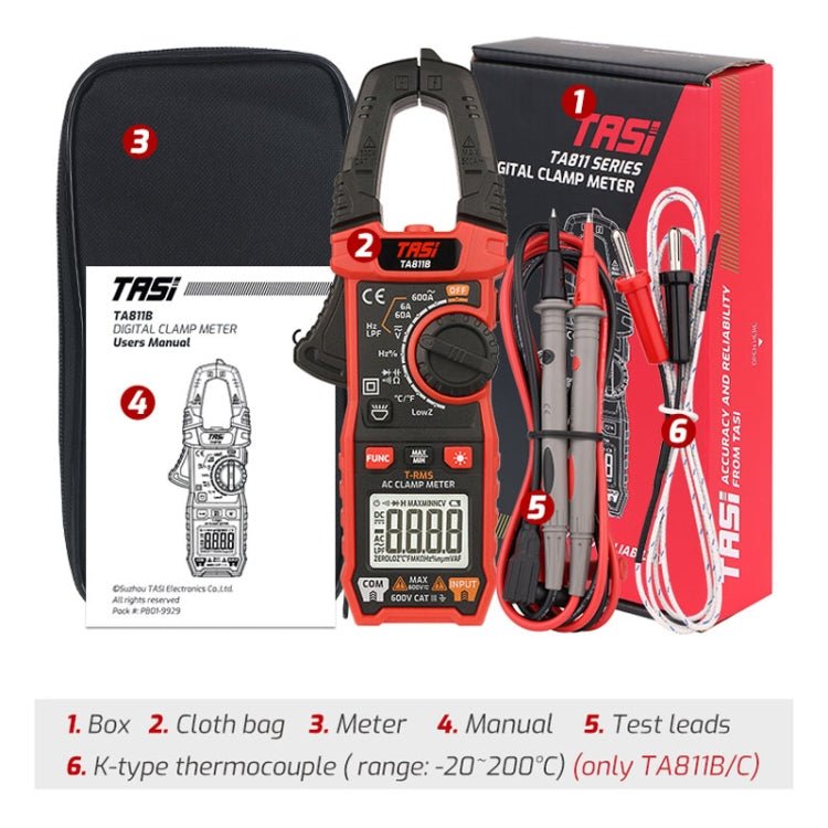 TASI TA811A Clamp Meter High Accuracy AC DC Voltage Ammeter - British D'sire