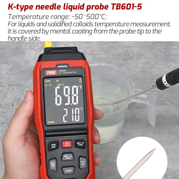 TASI TB601 - 5 Pointed Needle Liquid Probe K - Type Probe Use With Thermometer - British D'sire