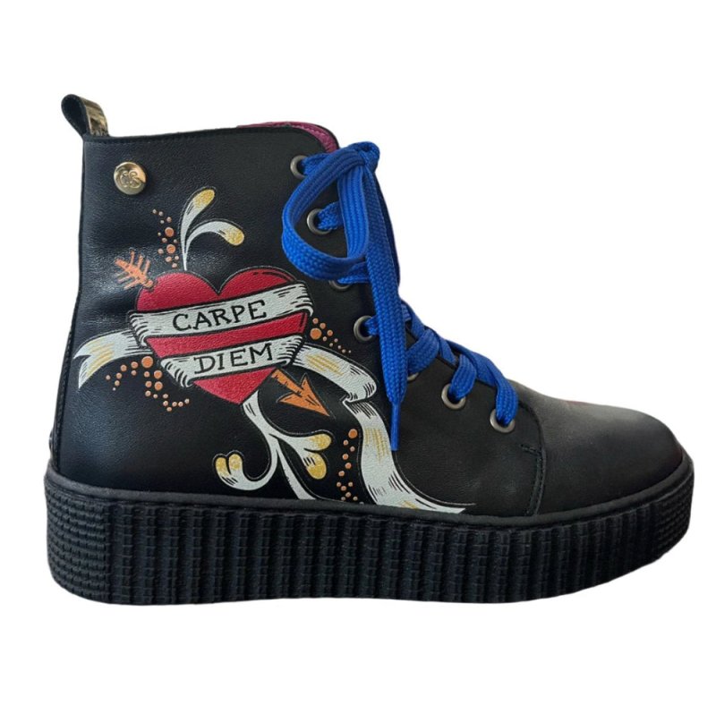 Tattoo - Black ankle boot - ANKLE BOOT - British D'sire Main image