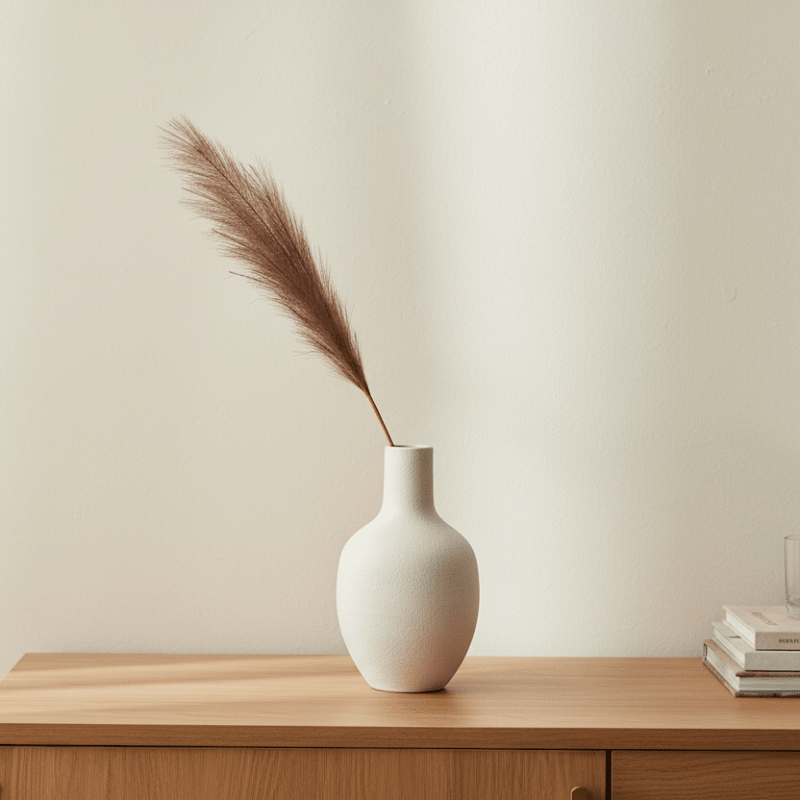 Taupe Faux Pampas Grass Stem for Floral Arrangements - Artificial Plants & Trees - British D'sire