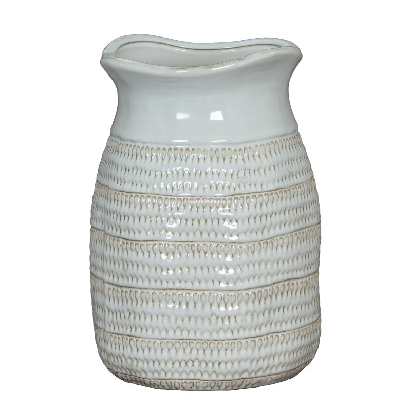 Tava Medium Hewn Vase - Grey Ceramic Decorative Vase - Vases - British D'sire