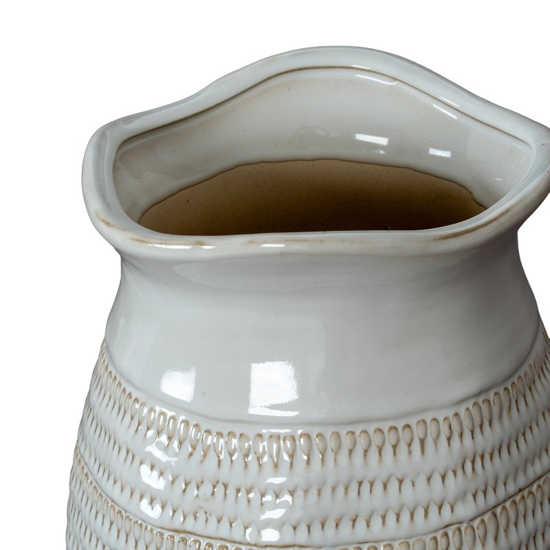 Tava Medium Hewn Vase - Grey Ceramic Decorative Vase - Vases - British D'sire
