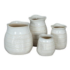 Tava Medium Hewn Vase - Grey Ceramic Decorative Vase - Vases - British D'sire
