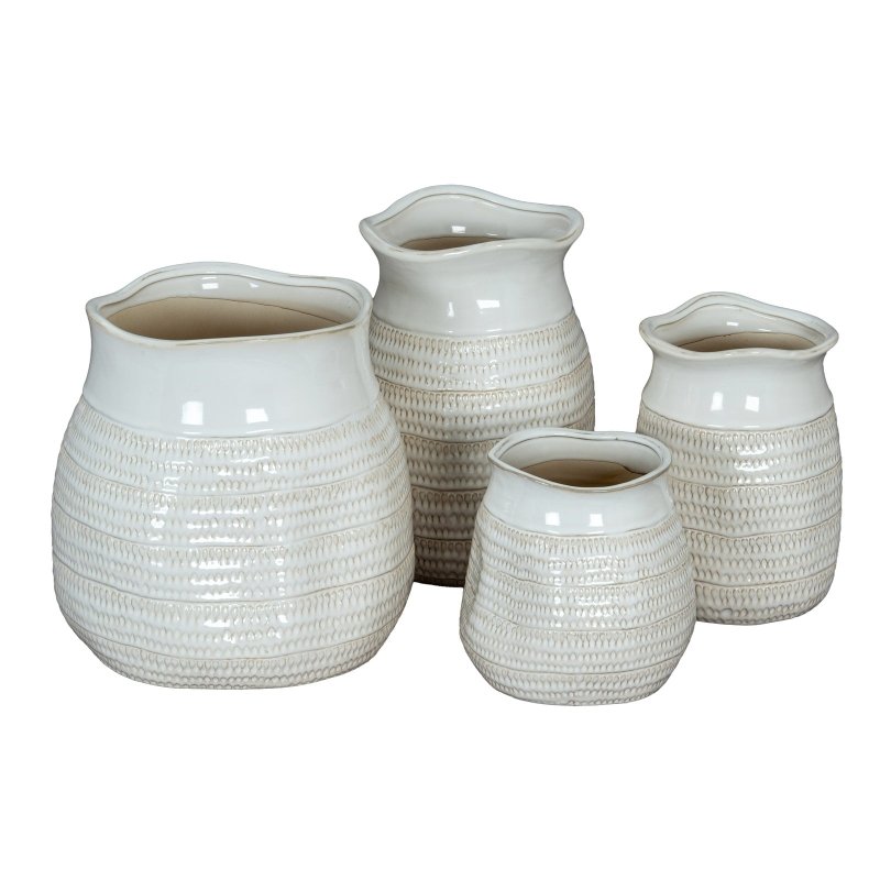 Tava Medium Hewn Vase - Grey Ceramic Decorative Vase - Vases - British D'sire