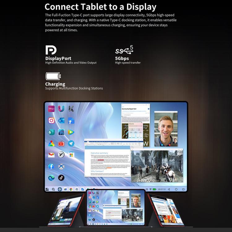 Teclast T60AI WiFi Tablet PC, 6GB+128GB, 12 inch Android 15 Allwinner A733 Octa Core with NPU - British D'sire