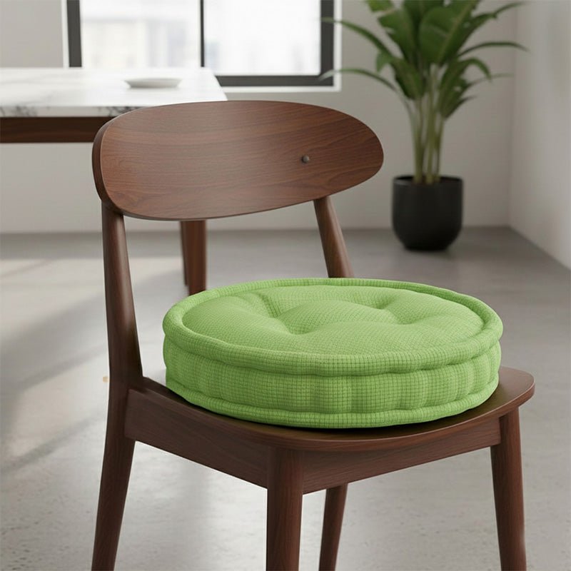 Teddy Fabric Round Booster Cushion Soft Seat Riser Pad for Dining Chair - Black - British D'sire
