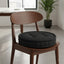 Teddy Fabric Round Booster Cushion Soft Seat Riser Pad for Dining Chair - Black - British D'sire