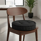 Teddy Fabric Round Booster Cushion Soft Seat Riser Pad for Dining Chair - Navy Blue - British D'sire