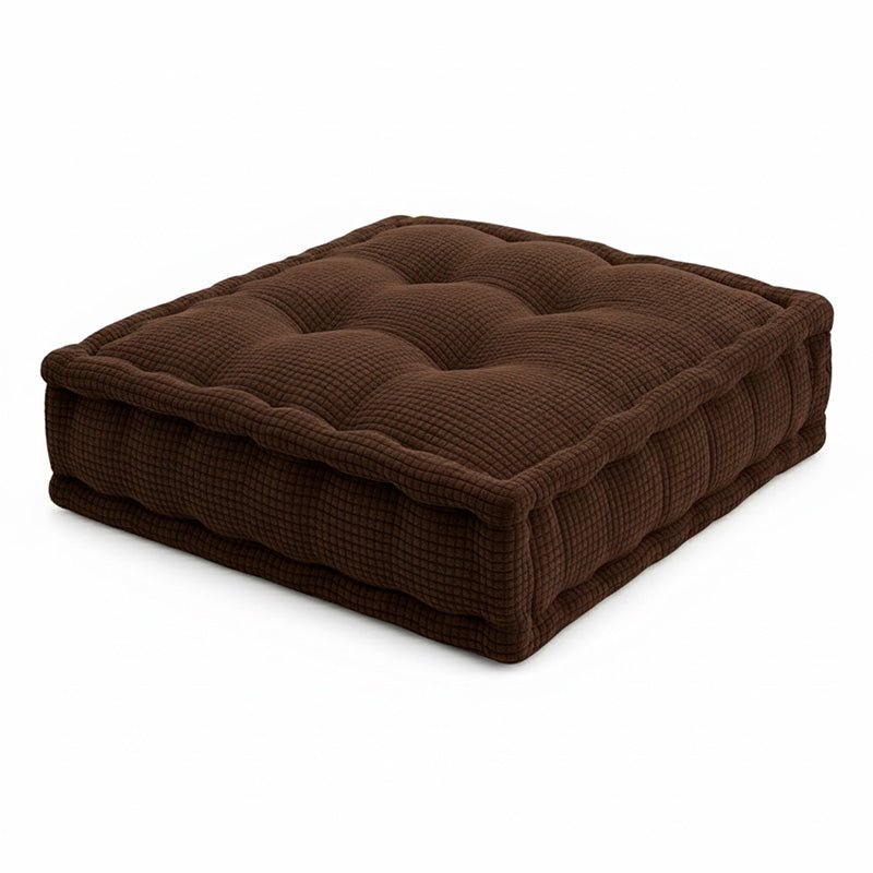 Teddy Fabric Square Booster Cushion Soft Seat Riser Pad for Dining Chair - Chocolate - British D'sire