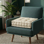 Teddy Fabric Square Booster Cushion Soft Seat Riser Pad for Dining Chair - Green - British D'sire