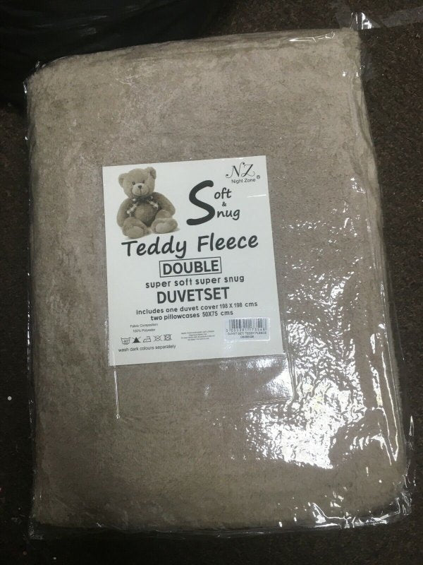 Teddy Fleece Duvet Cover Bedding Set Fitted Sheet Cosy Warm Sherpa Pillowcase - Home, Furniture & DIY:Bedding:Bedding Sets & Duvet Covers - British D'sire