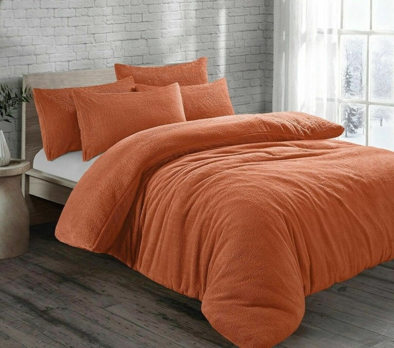 Teddy Fleece Duvet Cover Bedding Set Fitted Sheet Cosy Warm Sherpa Pillowcase - Home, Furniture & DIY:Bedding:Bedding Sets & Duvet Covers - British D'sire