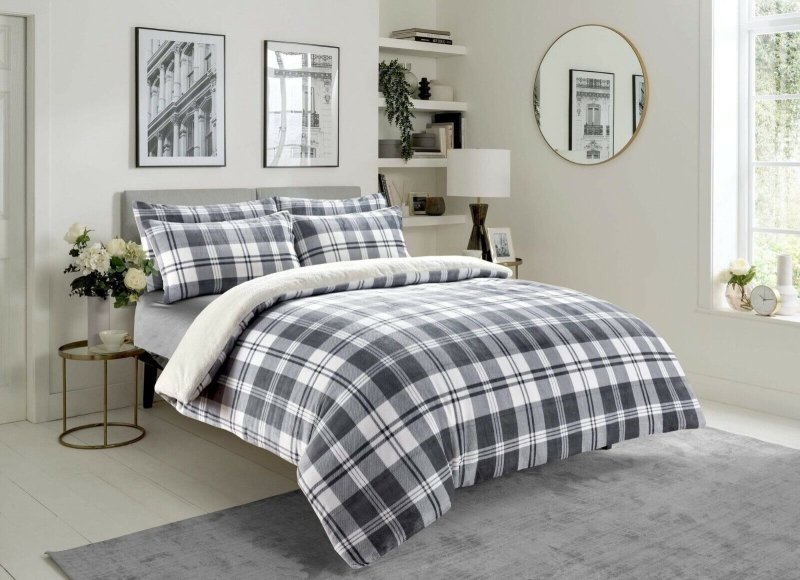 Teddy Fleece Duvet Cover Set Printed Star Stag Quilt Warm Cosy Winter Bedding - Home, Furniture & DIY:Bedding:Bedding Sets & Duvet Covers - British D'sire