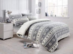 Teddy Fleece Duvet Cover Set Printed Star Stag Quilt Warm Cosy Winter Bedding - Home, Furniture & DIY:Bedding:Bedding Sets & Duvet Covers - British D'sire