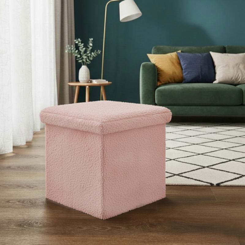 Teddy Soft Square Storage Box with Lid Elegant Organizer for Any Room - Silver - British D'sire