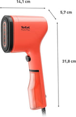 Tefal Pure Pop Slim Handheld Clothes Steamer, No Ironing Board Needed, Ready to Use in 15 Seconds, 70ml Detachable Water Tank, Travel Iron, Garment Steamer, Red, DT2022 - Slim Handheld Clothes Steamer - British D'sire