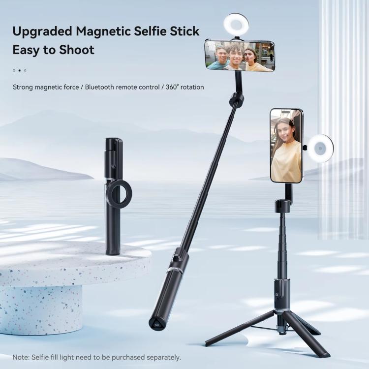TELESIN 1.3m Magnetic Selfie Stick Tripod Phone Stand for Outdoor Vlog & Live Streaming with Bluetooth Remote(Black) Secondary image